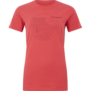 Berghaus Linear Landscape Tee SS Femme, rouge rouge