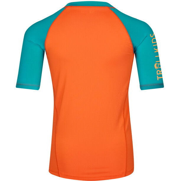 TROLLKIDS Kvalvika T-Shirt Kids bright orange/lake blue
