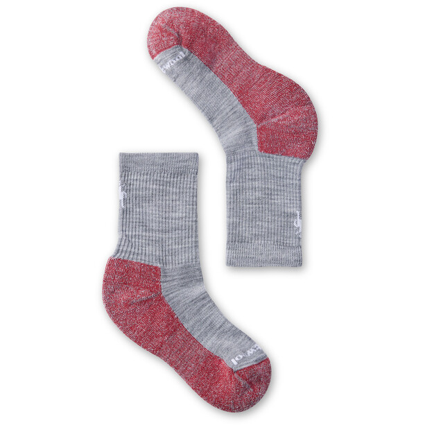 Smartwool Hike Light Cushion Chaussettes Mi-Hautes Enfant, gris/rouge