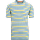 Icebreaker Wave Stripe T-shirt Heren, blauw/geel