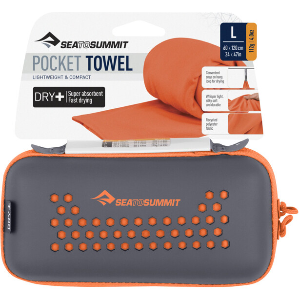 Sea to Summit Pocket Handdoek L, oranje
