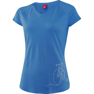 Löffler Merino-Tencel Camisa ciclista estampada Mujer, azul azul