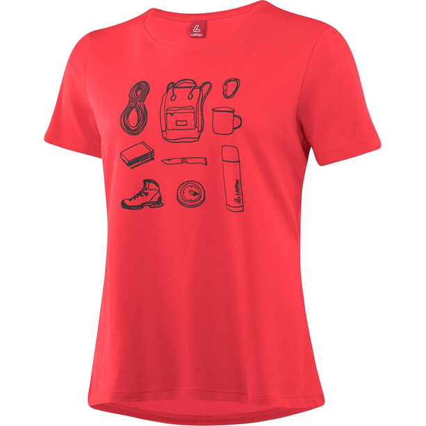 Löffler Pack Transtex-Single CF Print Shirt Women, rød