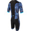 Zone3 Activate+ Tropical Palm Short Sleeve Full Zip Trisuit Men, noir/bleu