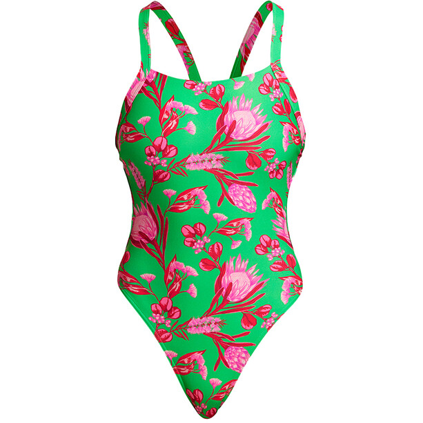 Funkita Brace Free Einteiliger Badeanzug Damen grün/pink