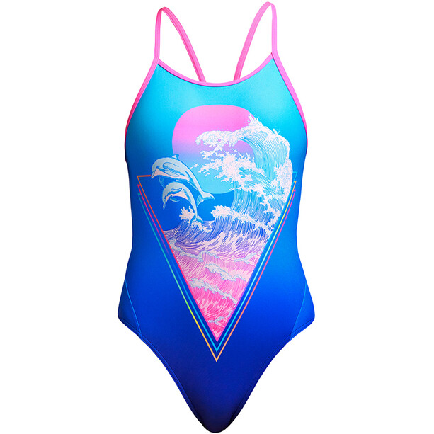 Funkita Diamond Back Einteiliger Badeanzug Mädchen blau/pink