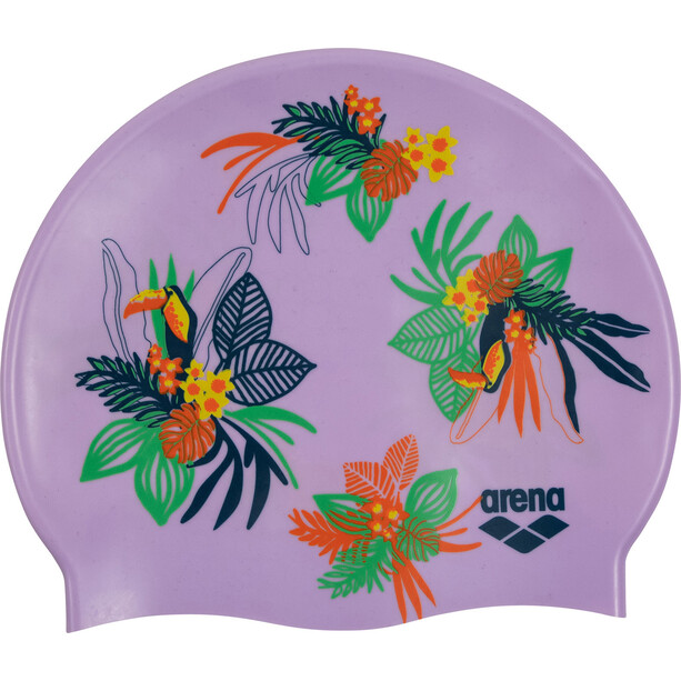 arena Print Jr Bonnet de bain Enfant, violet/Multicolore