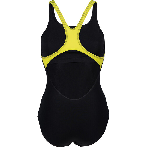 arena Pro Back Graphic LB One Piece Swimsuit Women black-soft green