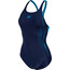 arena Pro Back Graphic LB One Piece Swimsuit Women navy-turquoise