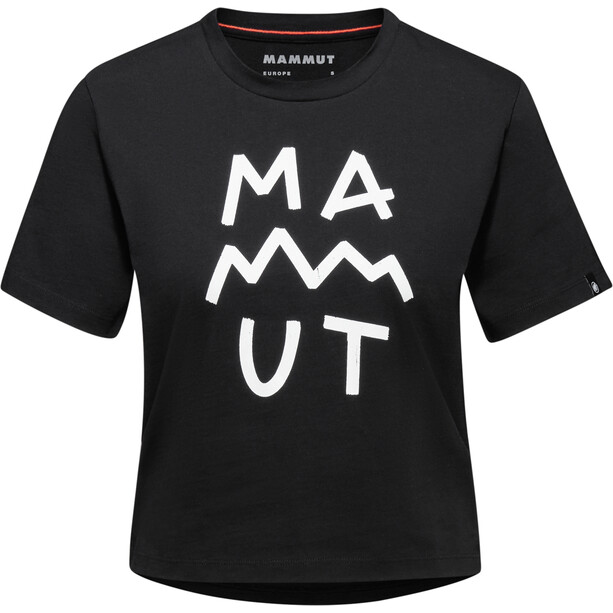 Mammut Massone Cropped Lettering T-Shirt Women, noir
