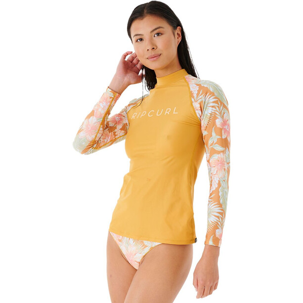 Rip Curl Always Summer UPF 50+ Maglietta a maniche lunghe Donna, giallo/colorato
