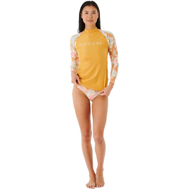 Rip Curl Always Summer UPF 50+ Camiseta manga larga Mujer, amarillo/Multicolor