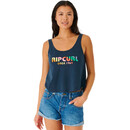 Rip Curl Icons Of Surf Pump Font Camiseta sin mangas Mujer, azul