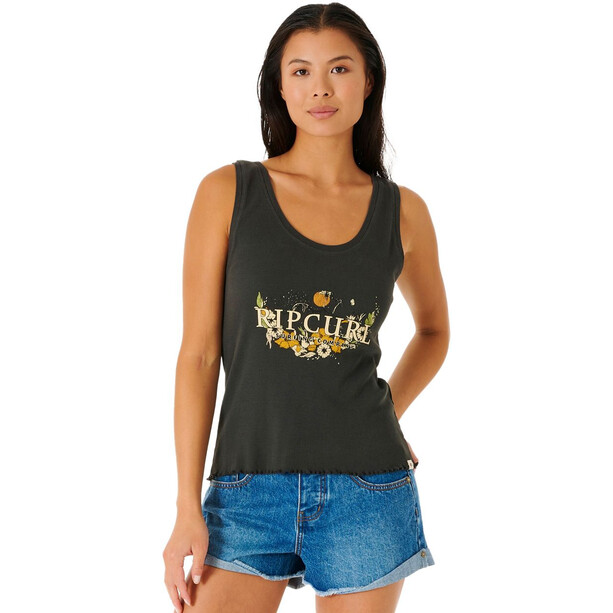 Rip Curl Oceans Together Ribbed Tank Women, noir