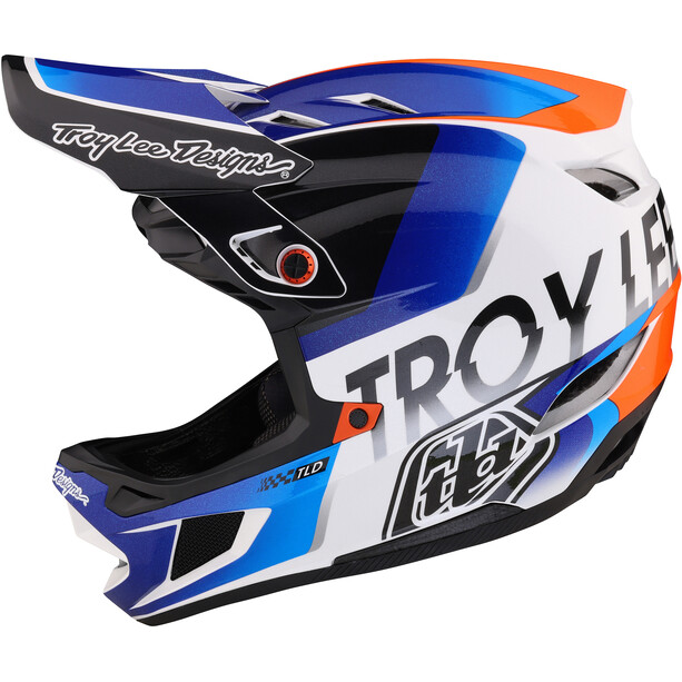 Troy Lee Designs D4 Composite MIPS Helmet, biały/niebieski