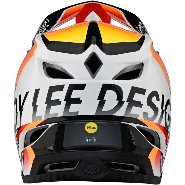 Troy Lee Designs D4 Composite MIPS Helm, wit/oranje
