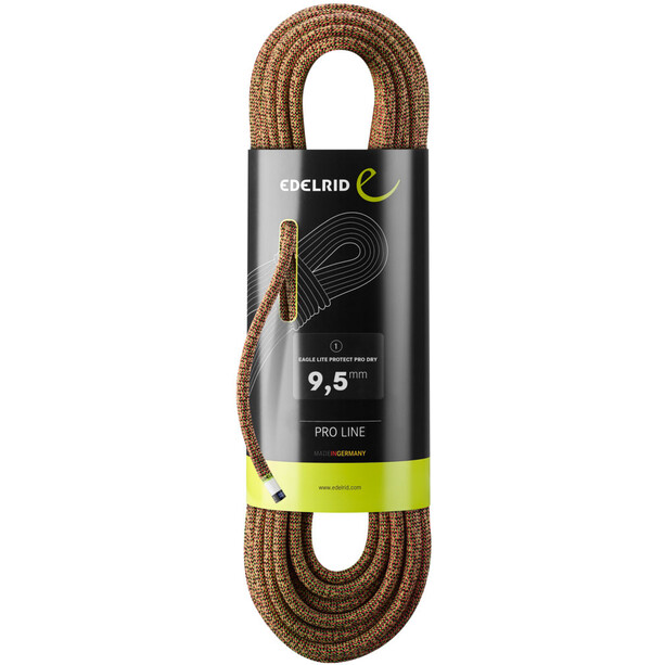 Edelrid Eagle Lite Protect Pro Dry Rope 9,5mm x 80m, rose/vert