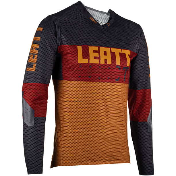 Leatt MTB Gravity 4.0 LS Jersey Hombre, naranja/rojo