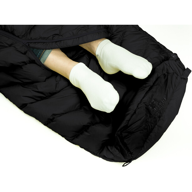 Grüezi-Bag Biopod DownWool Extreme Light 185 Bolsa de dormir Edición Negro, negro
