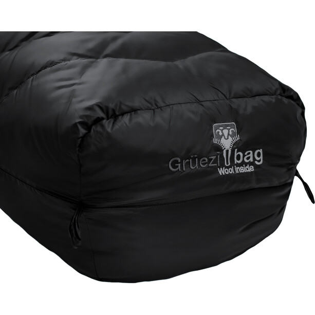 Grüezi-Bag Biopod DownWool Subzero 185 Sac de couchage Édition noire, noir