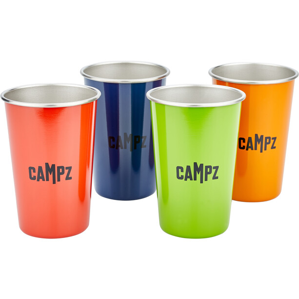 CAMPZ Stacking Cup Set Stainless Steel 4-Pieces, monivärinen