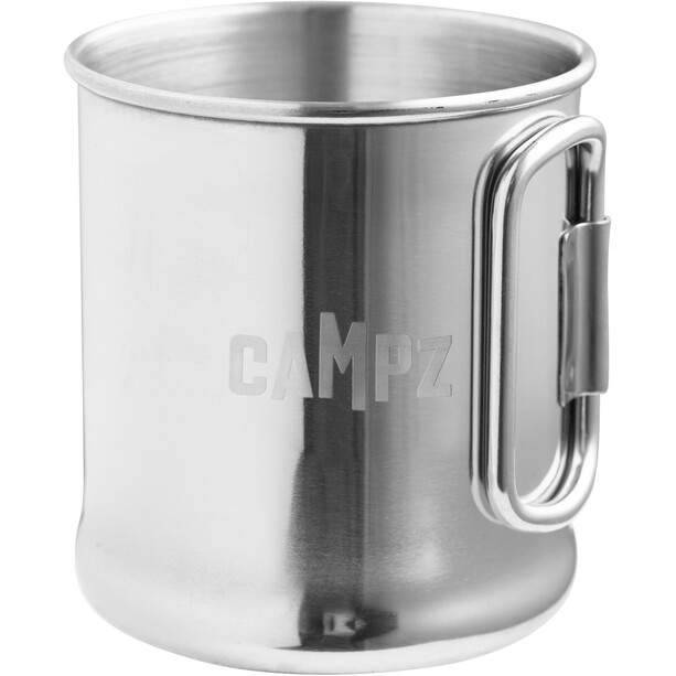 CAMPZ Mug en acier inoxydable 300ml avec poignée pliante 