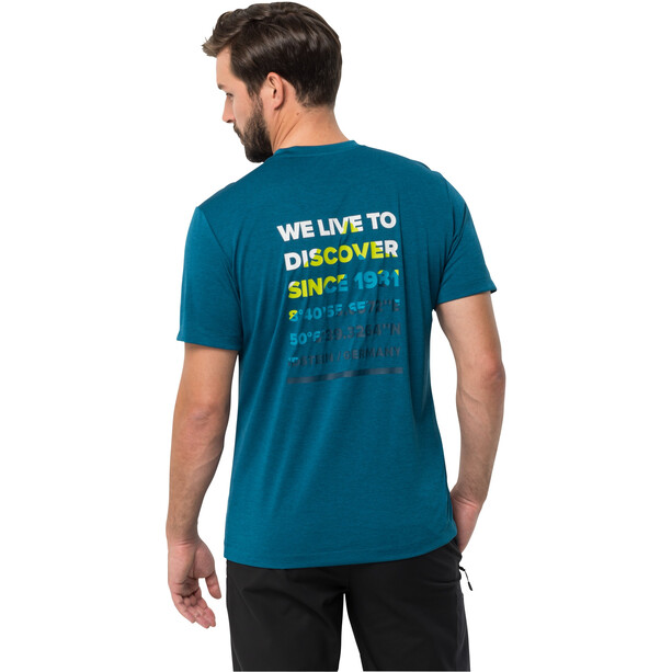 Jack Wolfskin Hiking Tee-shirt S/S Homme, bleu