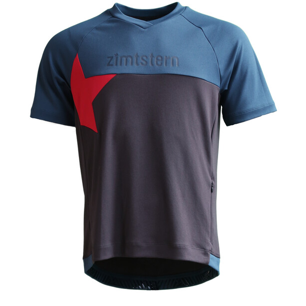 Zimtstern Bulletz Camiseta SS Hombre, gris/azul