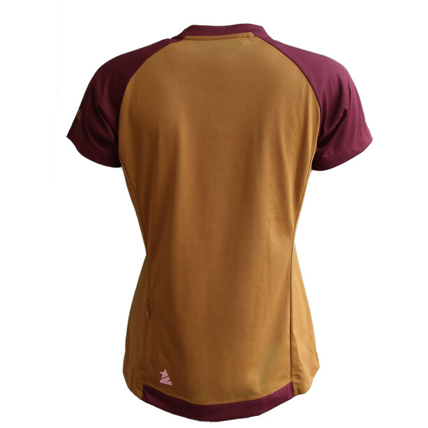 Zimtstern PureFlowz Camiseta SS Mujer, marrón/rojo