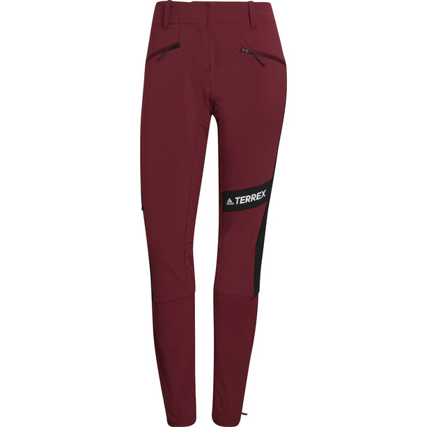 adidas TERREX Mountaineering Softshell Pants Women, punainen