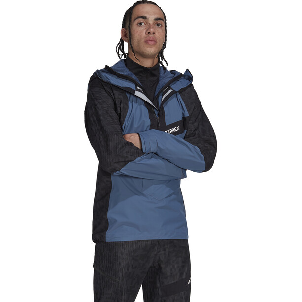 adidas TERREX TRK Primeknit Rain Jacket Men, sininen/musta