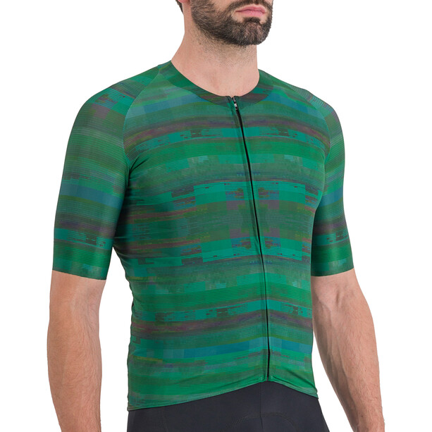 Sportful Glitch Bomber Koszulka rowerowa z zamkiem błyskawicznym Mężczyźni, zielony