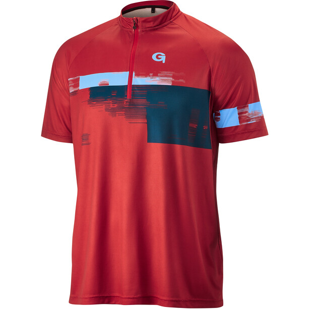 Gonso Avisio Camiseta de ciclismo Half-Zip SS Hombre, rojo