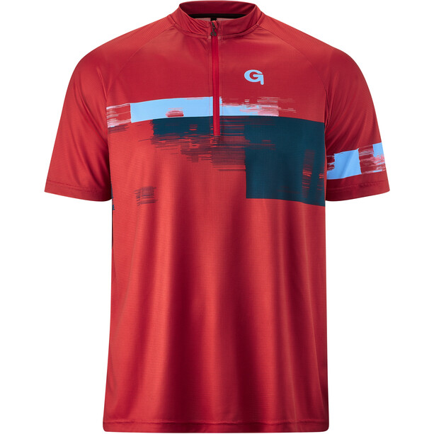 Gonso Avisio Camiseta de ciclismo Half-Zip SS Hombre, rojo
