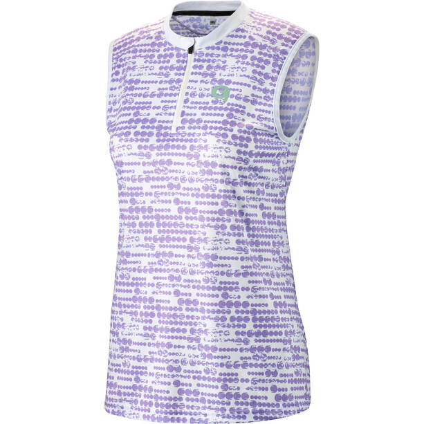 Gonso Casol Fiets T-shirt met Halve Rits Dames, violet/wit