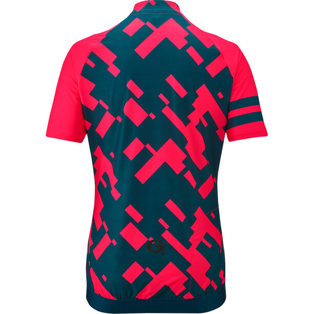 Gonso Ceniga Camiseta de ciclismo Half-Zip SS Mujer, rosa/Azul petróleo