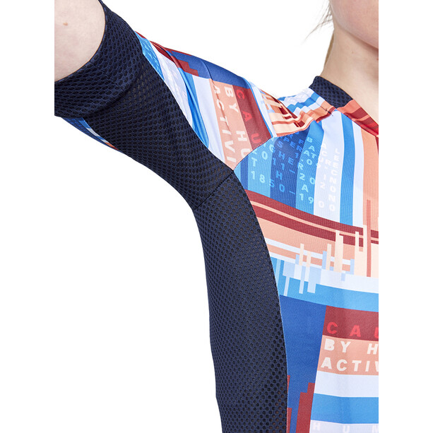 Craft ADV Endur Graphic Jersey met korte mouwen Dames, blauw/oranje