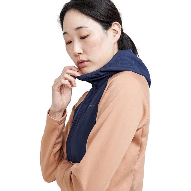 Craft Adv Essence Chaqueta con capucha de punto Mujer, marrón/azul