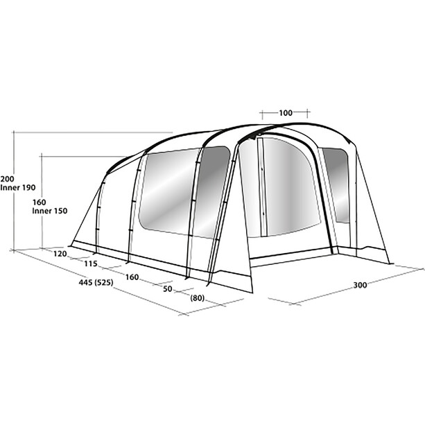 Outwell Ashwood 5 Tent, vert