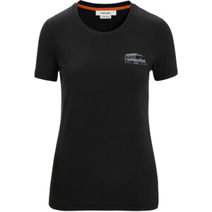 Icebreaker Central Classic Caravan Life T-shirt Dames, zwart zwart