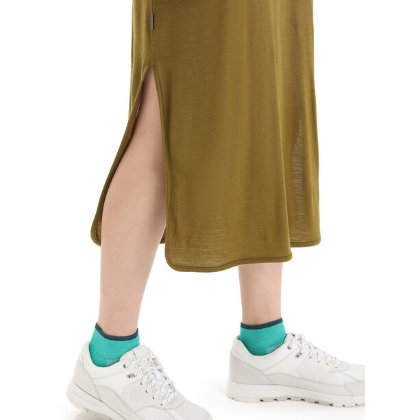 Icebreaker Granary T-Shirt-Kleid Damen grün