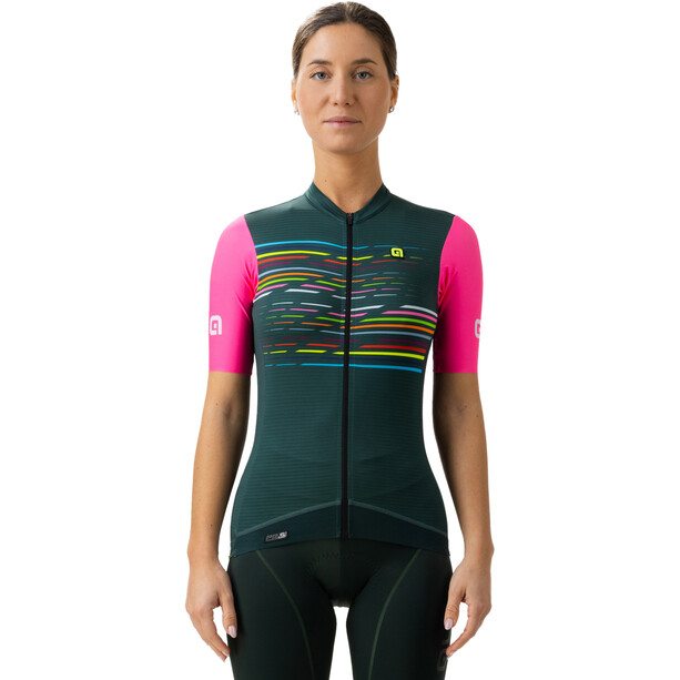 Alé Cycling Logo Jersey met korte mouwen Dames, olijf/roze