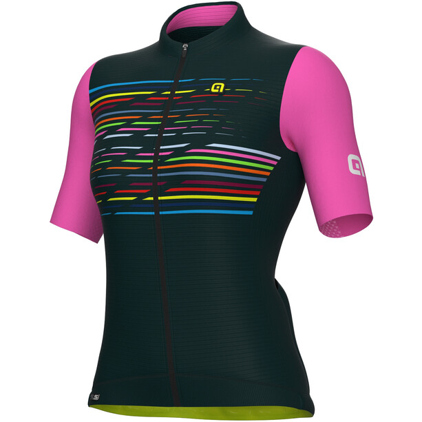 Alé Cycling Logo Jersey met korte mouwen Dames, olijf/roze