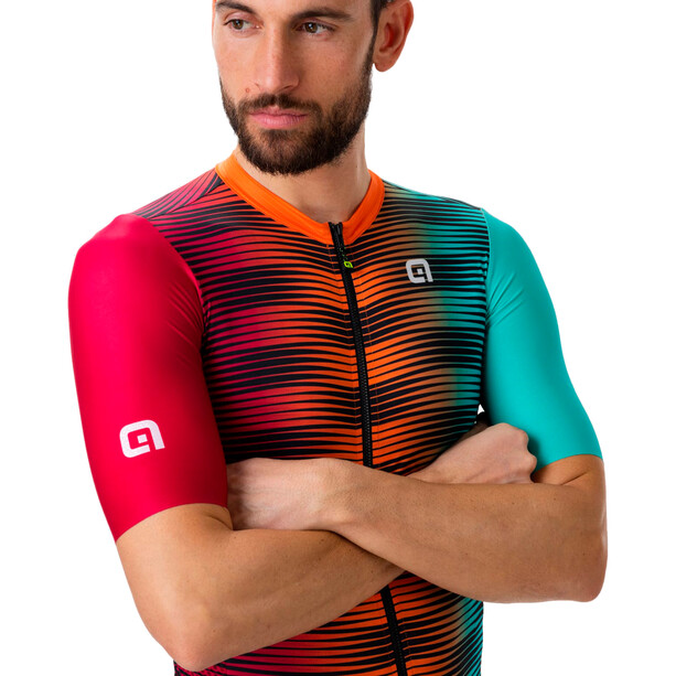 Alé Cycling Dinamica Koszulka SS Mężczyźni, pomarańczowy/turkusowy