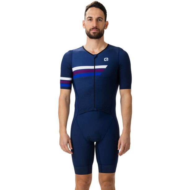 Alé Cycling Triathlon Trigger Kurzarm Skinsuit Herren blau