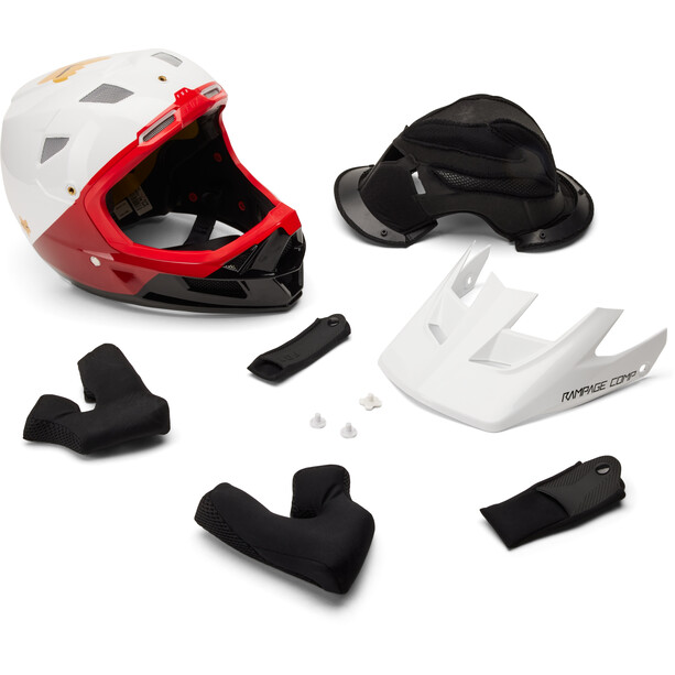 Fox Rampage Comp Casque Homme, blanc/rouge