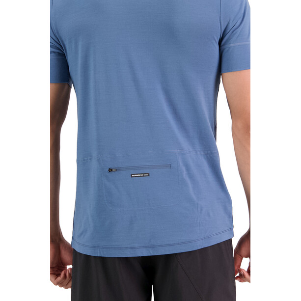Mons Royale Cadence Shirt mit 1/2 Reißverschluss Herren blau