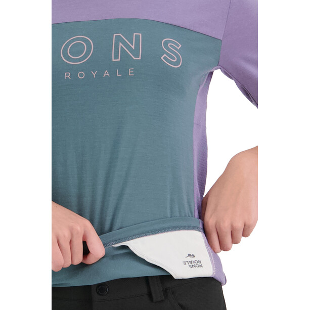 Mons Royale Redwood Enduro VT Shirt met korte mouwen Dames, petrol/violet