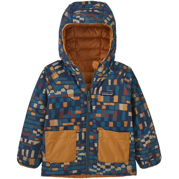 Patagonia Down Sweater Odwracalna bluza Dzieci, brązowy/niebieski