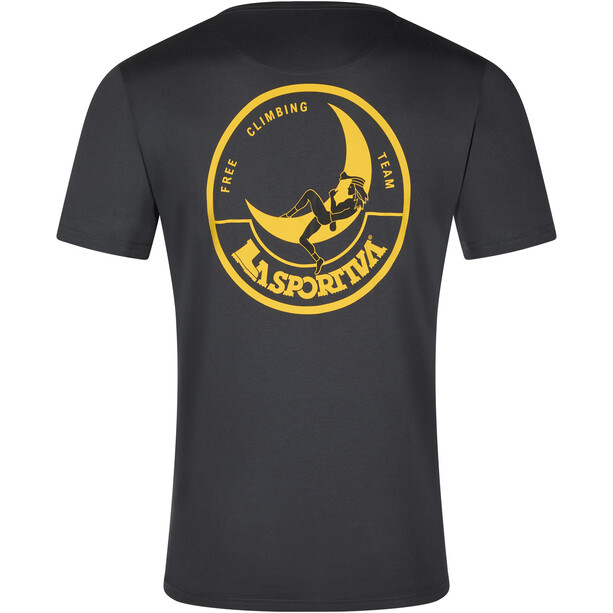 La Sportiva Climbing On The Moon T-Shirt Men carbon/giallo